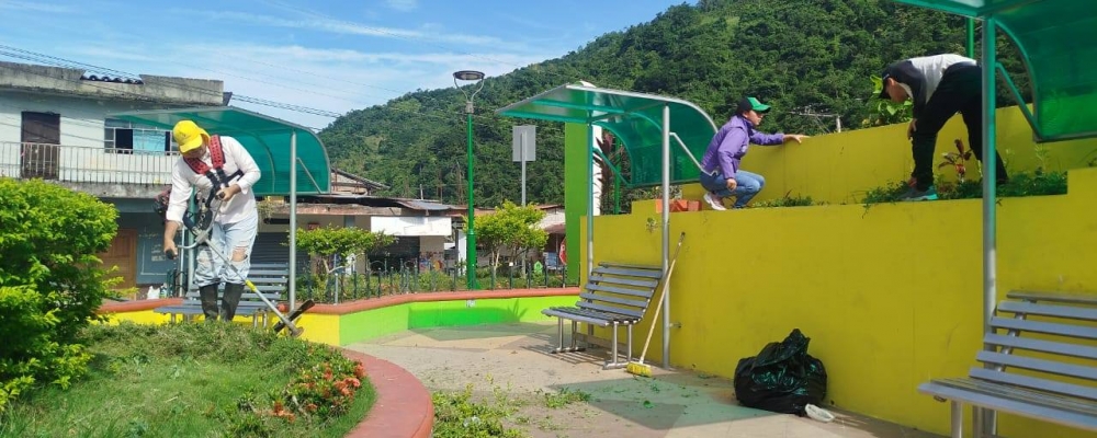 SE REALIZO LA LIMPIEZA DEL PARQUE DE LA PARROQUIA 